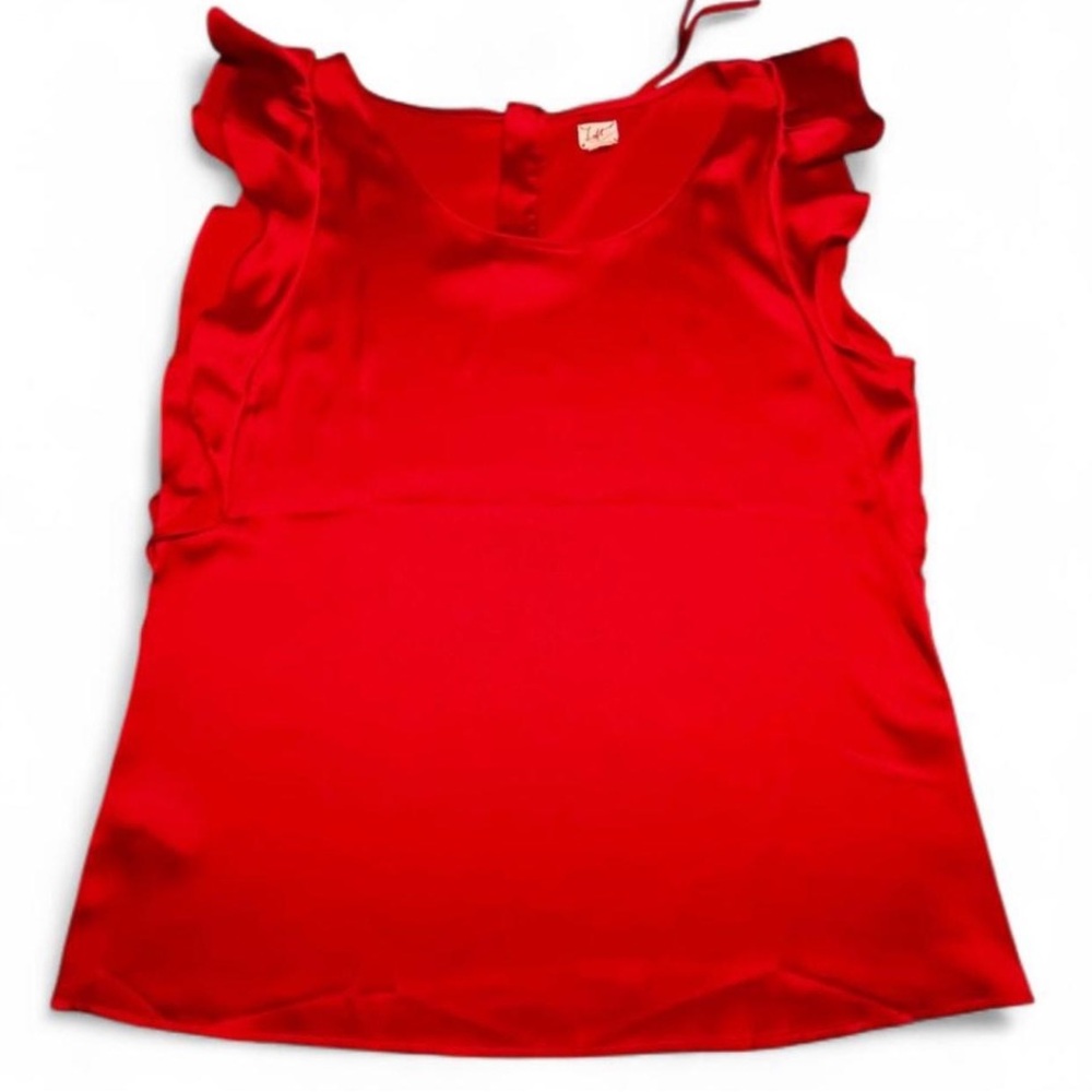 Loft Ann Taylor Flirty Red Silky Top, L